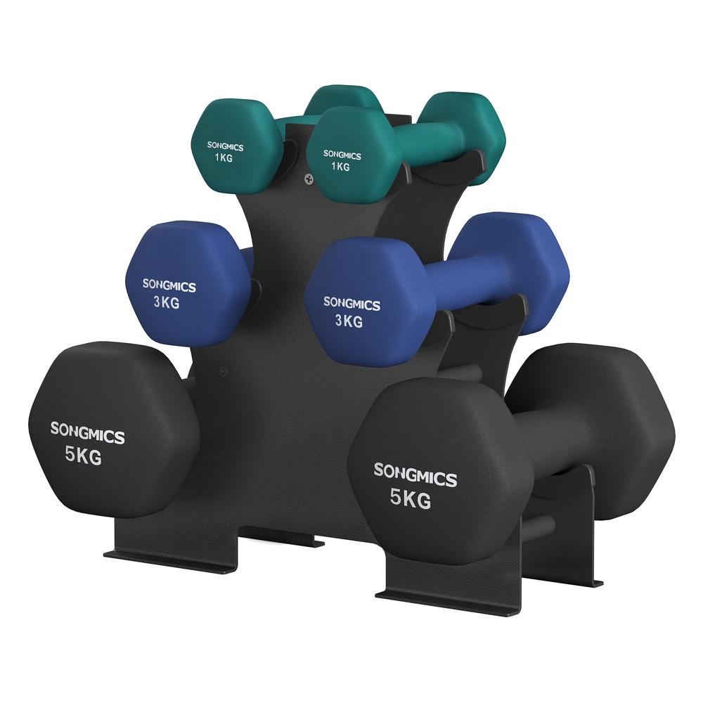 Weight Lifting Dumbbell Kit with Storage Stand Vinyl Coated