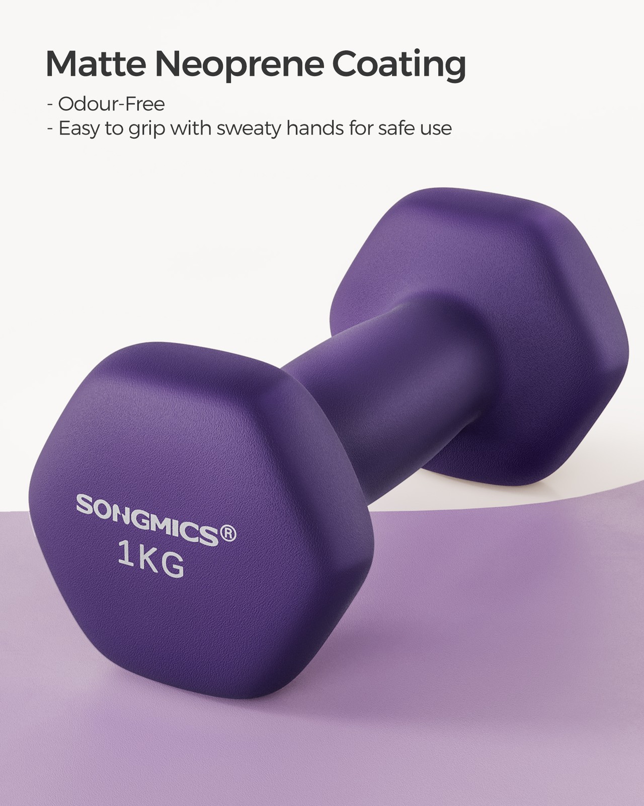 Set of 2 Dumbbells 2 x 1 kg Purple Set of 2 Dumbbells 2 x 1 kg Purple