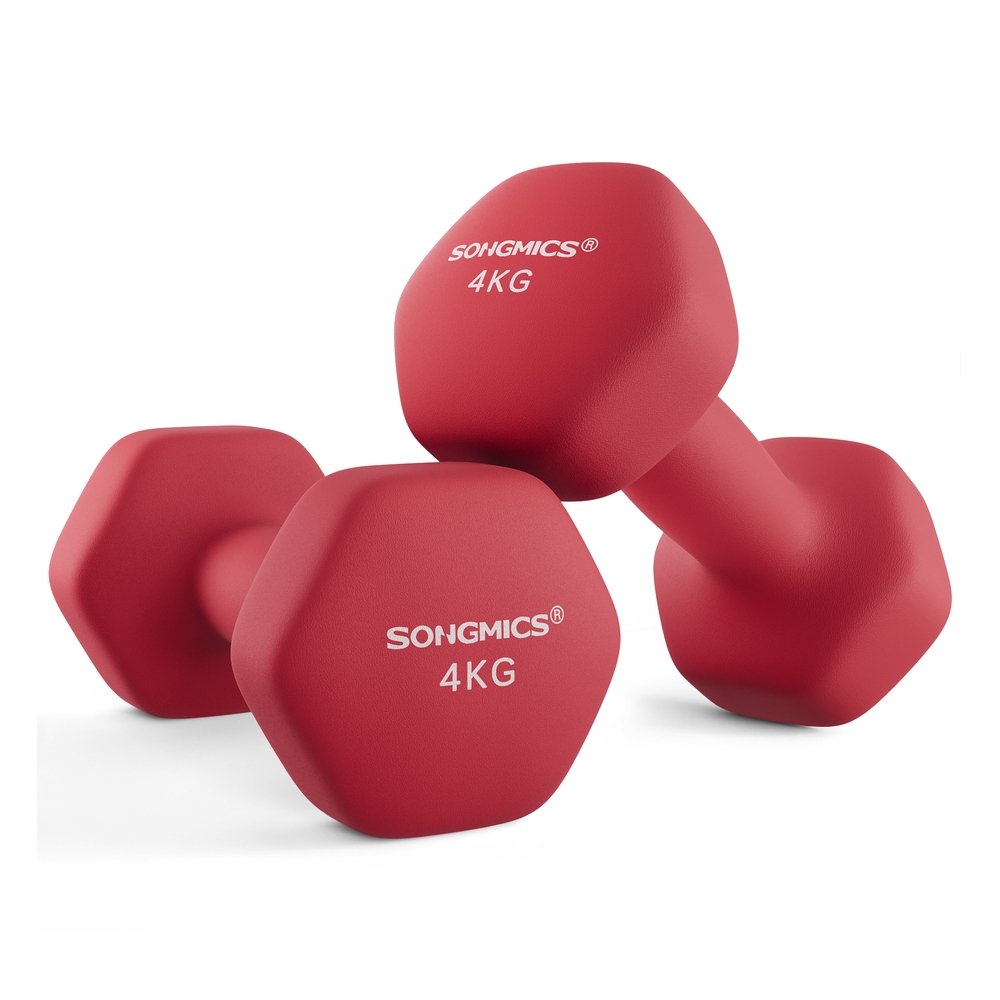 Set of 2 Dumbbells with Neoprene Coating Red