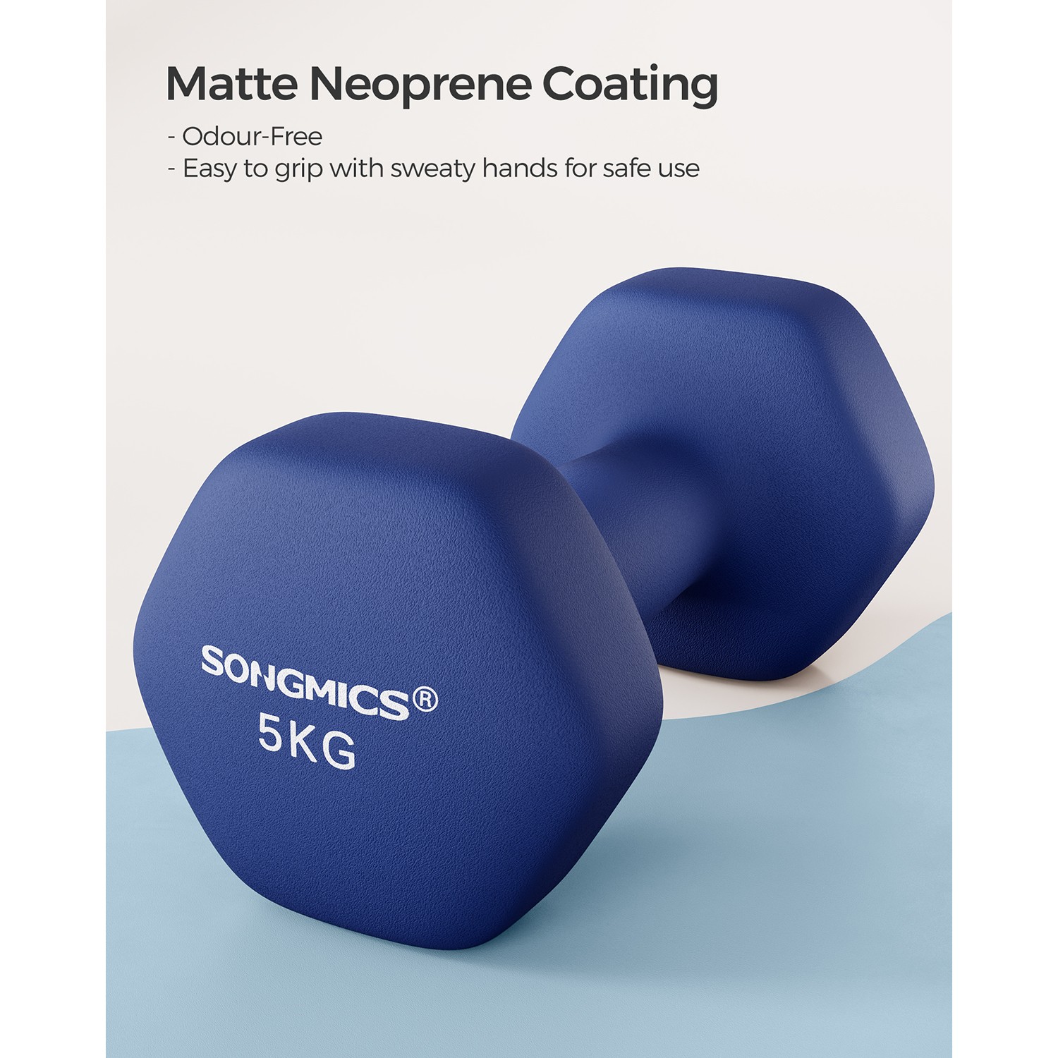 Set of 2 Dumbbells 2 x 5 kg Blue Set of 2 Dumbbells 2 x 5 kg Blue