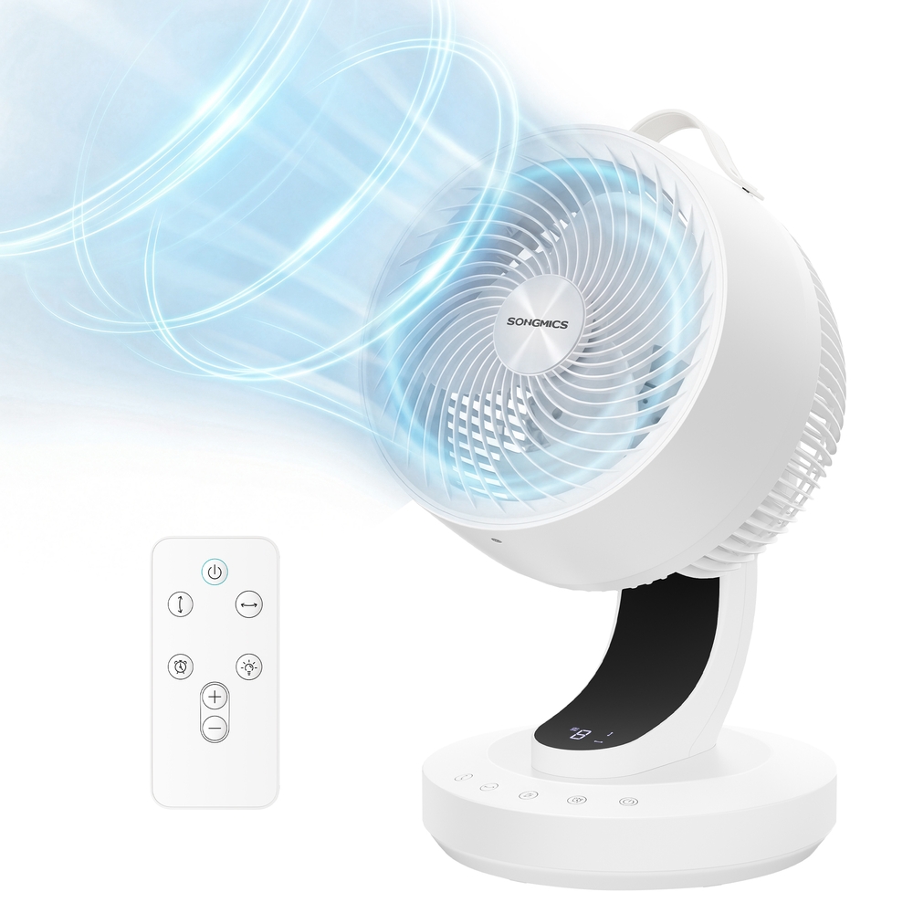 Quiet Air Circulator Desk Fan with Remote and LED Display