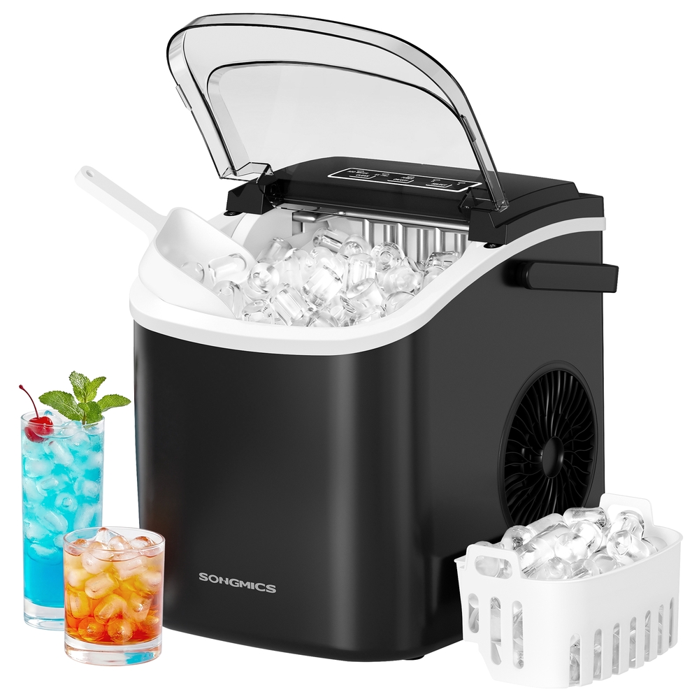 Ice Maker Countertop, Ice Cube Machine with Self Cleaning Silver Grey